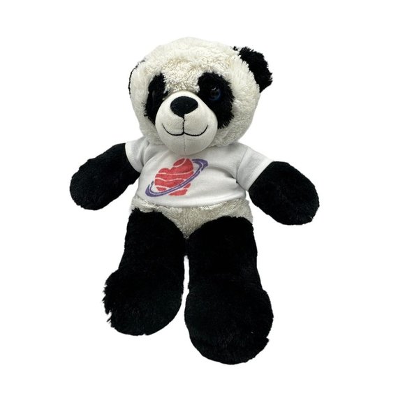 Teddy Mountain 16" Panda Teddy Bear with t-shirt Black White Soft - Picture 4 of 5
